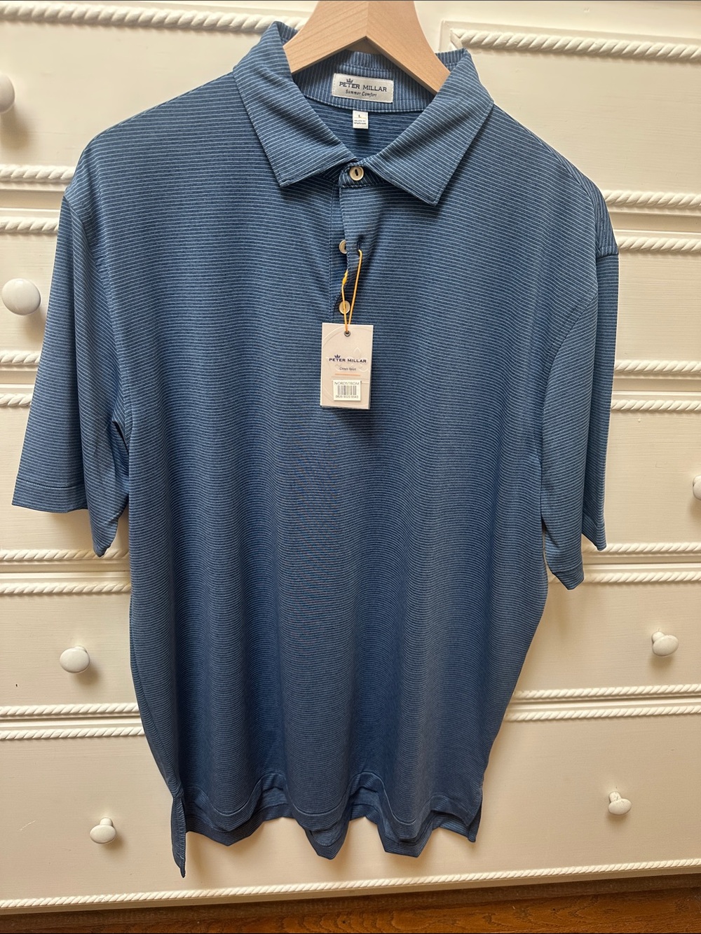 Peter Millar Men's crown Sport Blue Short Sleeve Polo NWT sz L